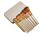 Load image into Gallery viewer, 12pc Bronze Makeup Brush Set & Optional 15 Colour Contour Palette – Free UK Postage