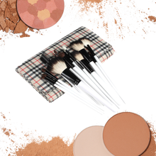 Load image into Gallery viewer, 20pc Professional Tartan Makeup Brush Set – Free UK Delivery