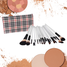 Load image into Gallery viewer, 20pc Professional Tartan Makeup Brush Set – Free UK Delivery