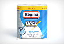 Load image into Gallery viewer, Regina Blitz Household Towel 3-Ply 280 Sheets (Pack of 4)