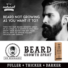 Load image into Gallery viewer, Sir Reginald’s Beard Growth Spray 60ml – 100% Natural for a Fuller, Thicker Beard – Free UK Delivery