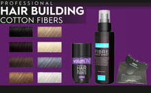 Load image into Gallery viewer, Volumon COTTON Hair Loss Building Fibres Kit 12g or 28g with Fibre Hold Spray and Optimiser Comb