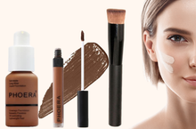 Load image into Gallery viewer, Perfect Base 1 - Phoera 3-Piece Makeup Kit with Foundation, Concealer & Brush – Free UK Delivery