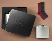 Load image into Gallery viewer, Hugo Boss Gift Set - Hip Flask & Socks