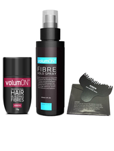 Load image into Gallery viewer, Volumon KERATIN Hair Loss Building Fibres Kit 12g or 28g with Fibre Hold Spray and Optimiser Comb