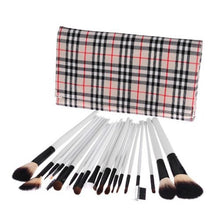 Load image into Gallery viewer, 20pc Professional Tartan Makeup Brush Set – Free UK Delivery