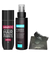 Load image into Gallery viewer, Volumon KERATIN Hair Loss Building Fibres Kit 12g or 28g with Fibre Hold Spray and Optimiser Comb