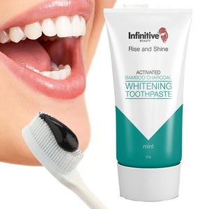 Infinitive Beauty Rise And Shine Activated Bamboo Charcoal Whitening Toothpaste - Mint - 50g