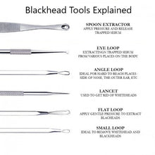 Load image into Gallery viewer, 7pc Blackhead &amp; Spot Removal Tool Kit &amp; Black Masks