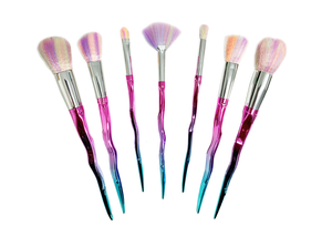 7pc Twist Makeup Brush Set, Makeup Brush Cleaning Gel and Palette