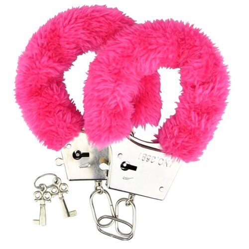 Pink fluffy online handcuffs