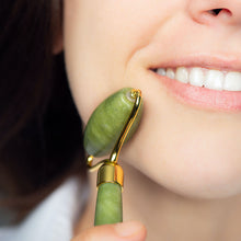 Load image into Gallery viewer, Glamza Jade Roller – Double-Sided Natural Facial Massager