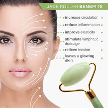 Load image into Gallery viewer, Glamza Jade Roller – Double-Sided Natural Facial Massager