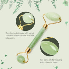 Load image into Gallery viewer, Glamza Jade Roller – Double-Sided Natural Facial Massager
