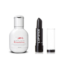 Load image into Gallery viewer, Halloween White Liquid Foundation with Optional Black Lipstick