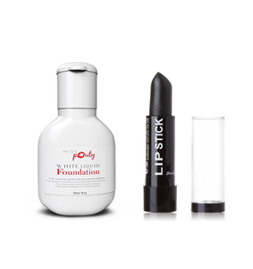 Halloween White Liquid Foundation with Optional Black Lipstick