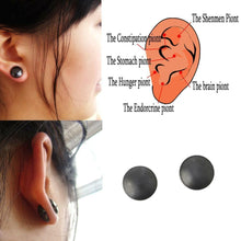 Load image into Gallery viewer, Glamza 2-in-1 Black Ear Studs & Magnetic Slimming Studs – Fashion Meets Wellness