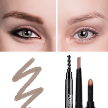 Load image into Gallery viewer, Glamza 3-in-1 Smooth Stereo Eyebrow Pen – Precision, Convenience, Versatility & Optional Eyebrow Stencil
