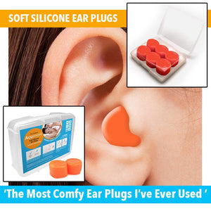 Acusnore Soft Silicone Ear Plugs for Better Sleep (3 Pairs)