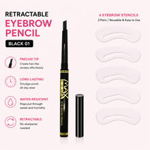 Load image into Gallery viewer, Maxdona Retractable Eyebrow Pencil &amp; Glamza Eyebrow Stencil Pack – Free UK Postage