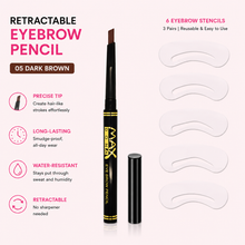 Load image into Gallery viewer, Maxdona Retractable Eyebrow Pencil &amp; Glamza Eyebrow Stencil Pack – Free UK Postage