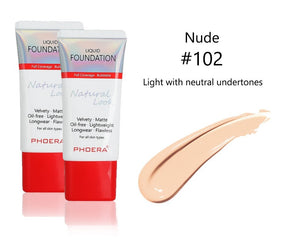 Phoera Natural Look Velvety Foundation 30ml – 1 or 2 Pack – Free UK Delivery