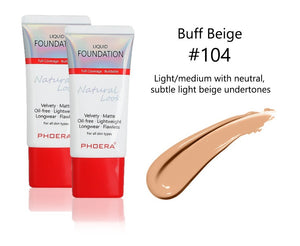 Phoera Natural Look Velvety Foundation 30ml – 1 or 2 Pack – Free UK Delivery