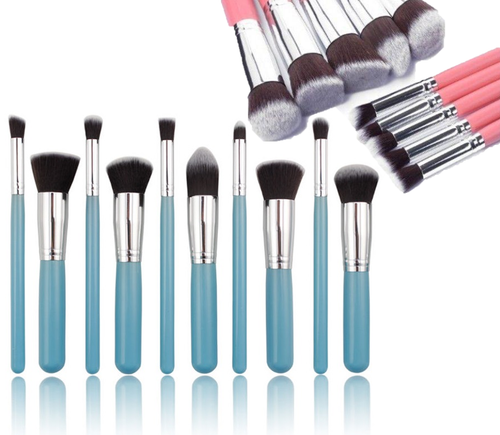 Glamza 10pc Makeup Brush Set – Choose Pink or Blue – Free UK Postage