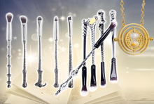 Load image into Gallery viewer, 5pc Harry Potter-Inspired Makeup Brush Set with Necklace – Free UK Delivery