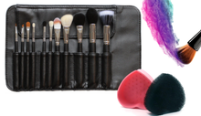 Load image into Gallery viewer, 11pc IB Luxury Brush Set With Black Carry Case and Switch Colour Brush Cleaner