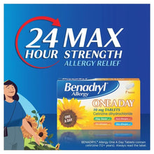 Load image into Gallery viewer, Benadryl Allergy One a Day 10mg Cenitizine Dihydrochloride Tablet 30 Tablets