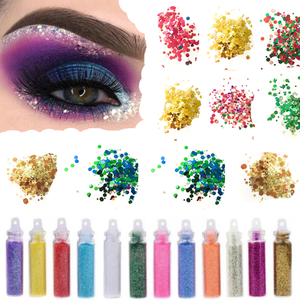 Glamza 12 Mini Glitter Bottles -Arts & Crafts, Fancy Dress & Makeup