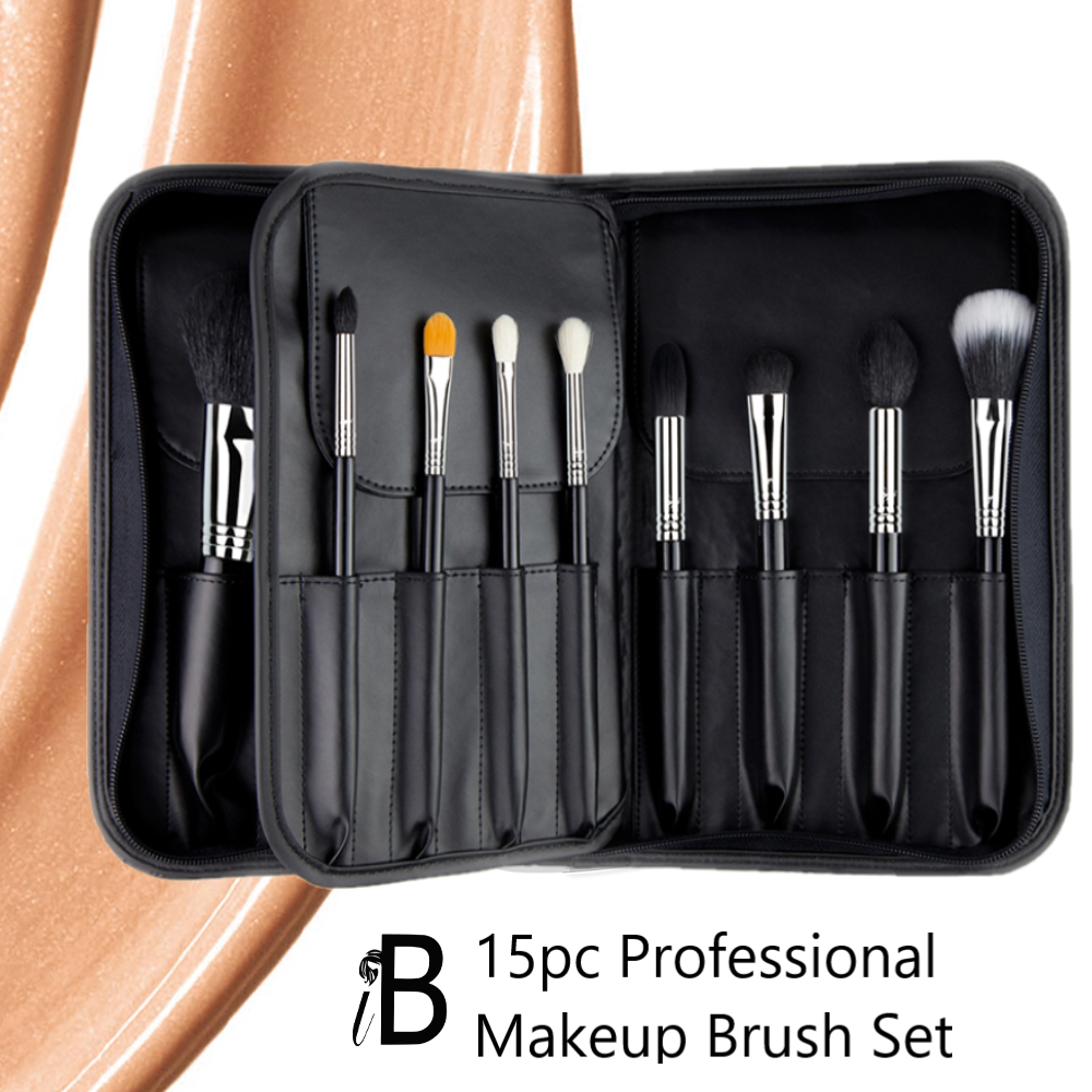 15pc IB Professional Makeup Brush Set in Luxury Book Case | High-Quality, Cruelty-Free Brushes | Free UK Postage