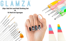 Load image into Gallery viewer, Glamza 20pc Nail Art Brushes &amp; Dotting Set