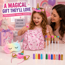 Load image into Gallery viewer, 20pc Children’s Unicorn Gift Set – Makeup Brushes, Bag, Headband, Sleep Mask &amp; Glitter