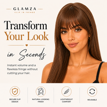 Load image into Gallery viewer, Glamza 'Big Hair' Clip In Hair Bangs With &amp; Without Sideburns - Thicker &amp; Fuller - 6 Options
