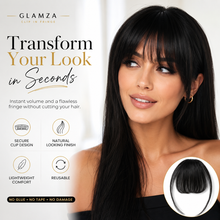 Load image into Gallery viewer, Glamza 'Big Hair' Clip In Hair Bangs With &amp; Without Sideburns - Thicker &amp; Fuller - 6 Options