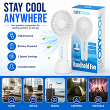 Load image into Gallery viewer, Oxycool Battery/ USB Powered Portable Handheld Fan