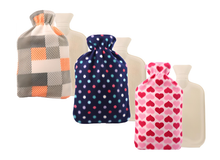 Load image into Gallery viewer, 2-Litre Hot Water Bottles with Soft Fleece Cover – Free UK Delivery