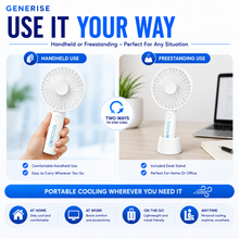 Load image into Gallery viewer, Oxycool 3 Speed Rechargeable Handy Fan
