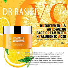 Load image into Gallery viewer, Dr Rashel Vitamin C Brightening &amp; Anti Aging Face Cream with Hyaluronic Acid - 50g Tub