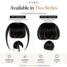 Load image into Gallery viewer, Glamza Clip In Hair Bangs – With &amp; Without Sideburns | Free UK Delivery