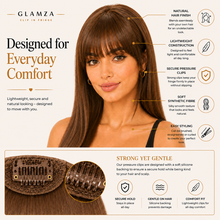 Load image into Gallery viewer, Glamza Clip In Hair Bangs – With &amp; Without Sideburns | Free UK Delivery