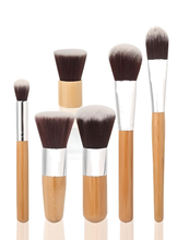 Load image into Gallery viewer, Bamboo Makeup Brush Set – 10-Piece or 6-Piece with Eco-Friendly Carry Bag FREE UK Postage!