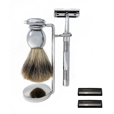 Men’s Traditional 6-Piece Chrome Shaving Kit – Premium Wet Shaving Set - Free Delivery