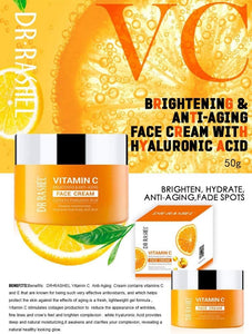 Dr Rashel Vitamin C Brightening & Anti Aging Face Cream with Hyaluronic Acid - 50g Tub