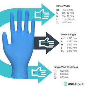 Unigloves Unicare Pearl Nitrile Gloves In Blue - 100 Box