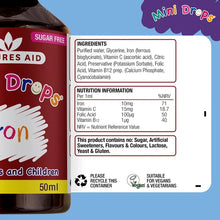 Load image into Gallery viewer, Natures Aid Mini Drops - Iron 10mg 50ml