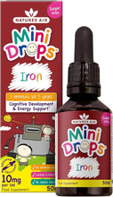 Load image into Gallery viewer, Natures Aid Mini Drops - Iron 10mg 50ml