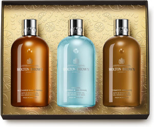 Molton Brown Woody & Aromatic Bath & Shower Gel Body Care Gift Set - x3 300ml Bottles